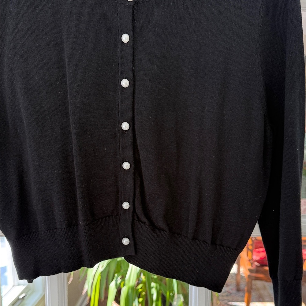 Karl Lagerfeld Black Cardigan with Pearl Buttons - Picture 3 of 8